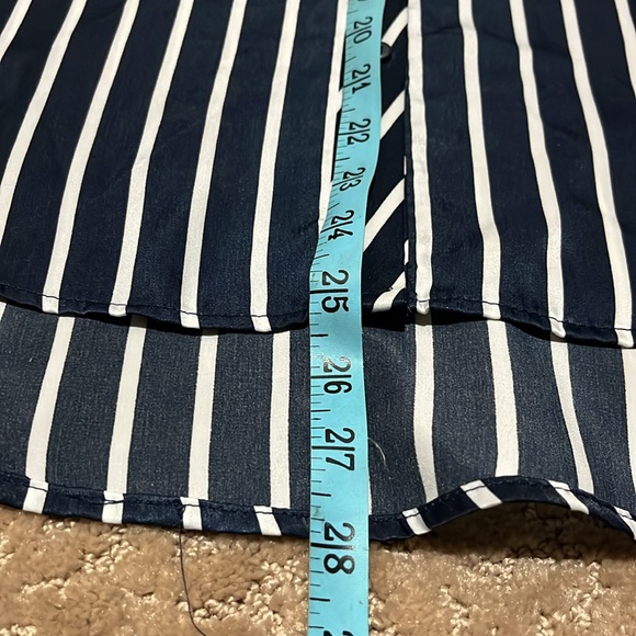 Zara Basics Navy Striped Blouse - Picture 8 of 9